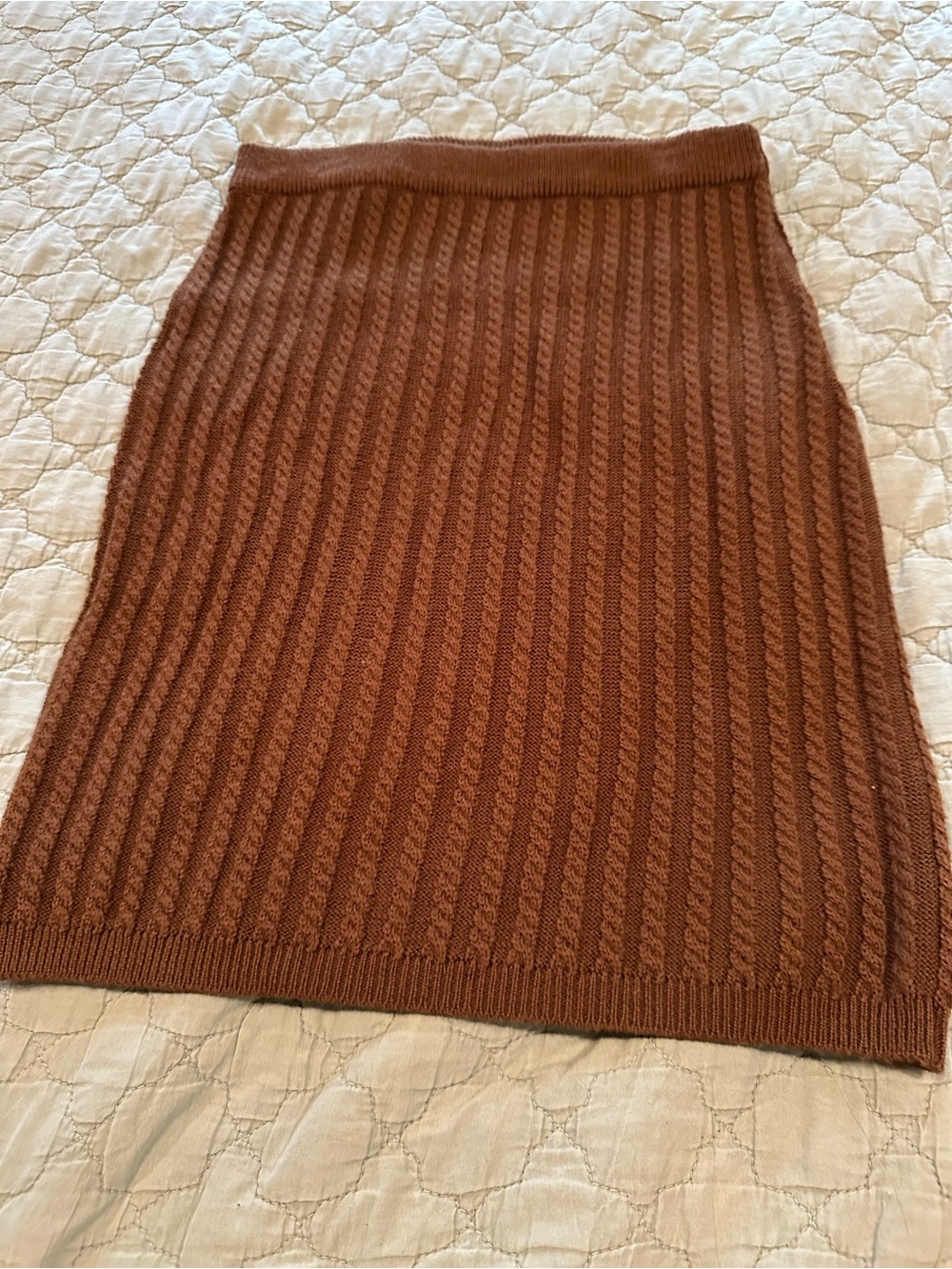 Evan Picone Rust Cable Knit Pencil Skirt